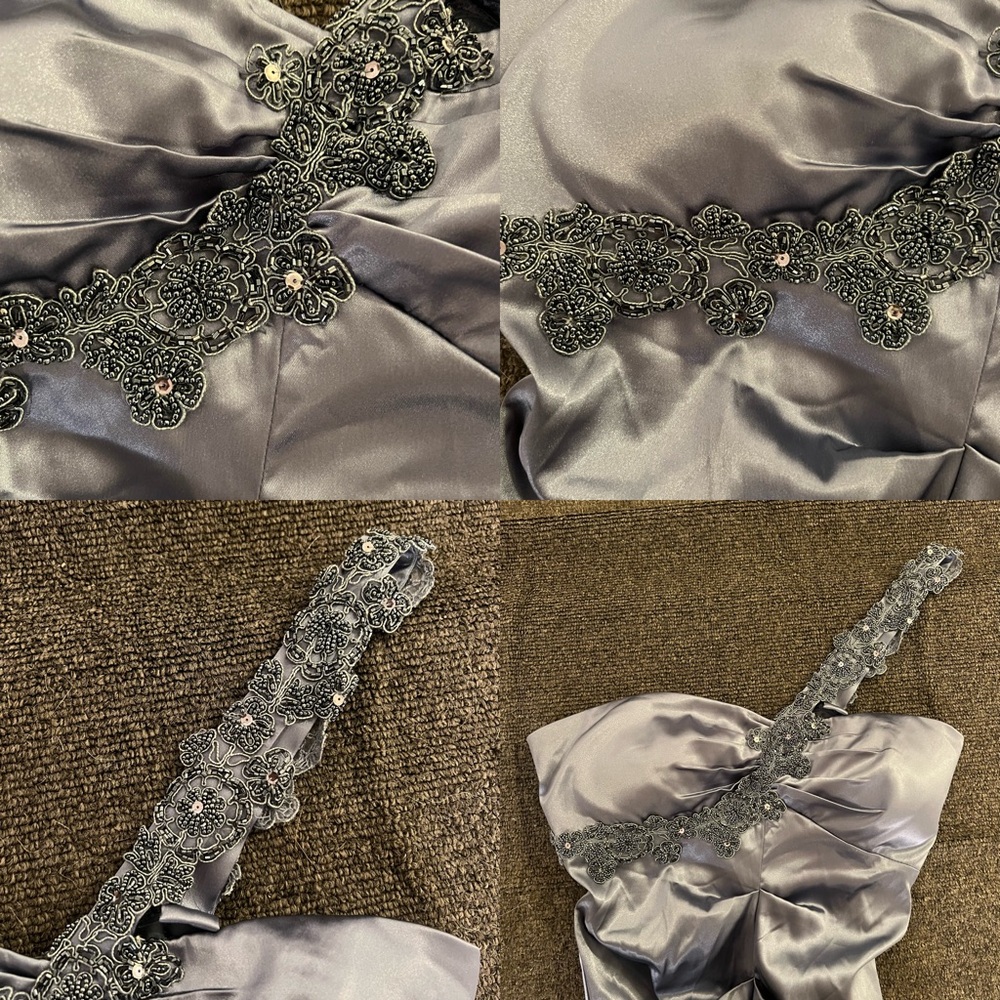 Y2K Colour Shifting Beaded Formal Gown with Asymmetrical Strap - Picture 5 of 8